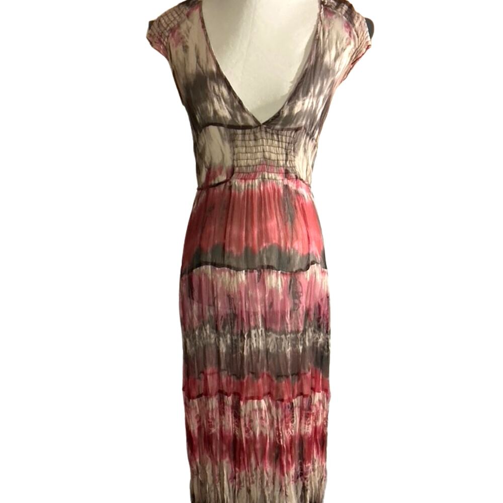 Vintage 90s Kookai Designer Silk Maxi Dress, Sheer, Sz 36 FR
